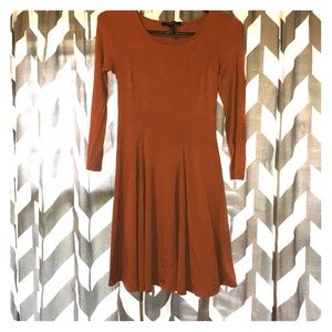 Brown fitted knee length dress women’s